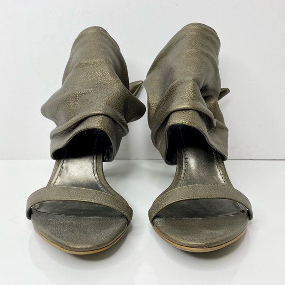 Linea Paolo Ruched Leather Wrapped Sandals - Picture 2 of 8